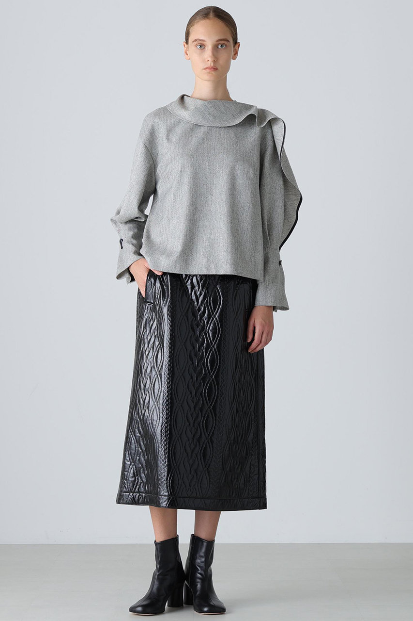 ADORE(アドーア)｜◇トップヘリンボーンブラウス/グレー の通販