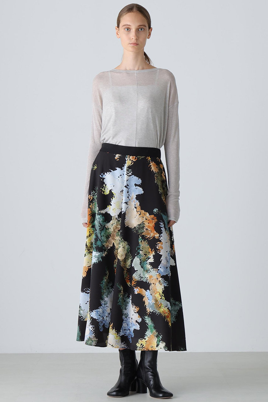 ADORE(アドーア)｜◇フォレストプリントスカート/ブラック の通販