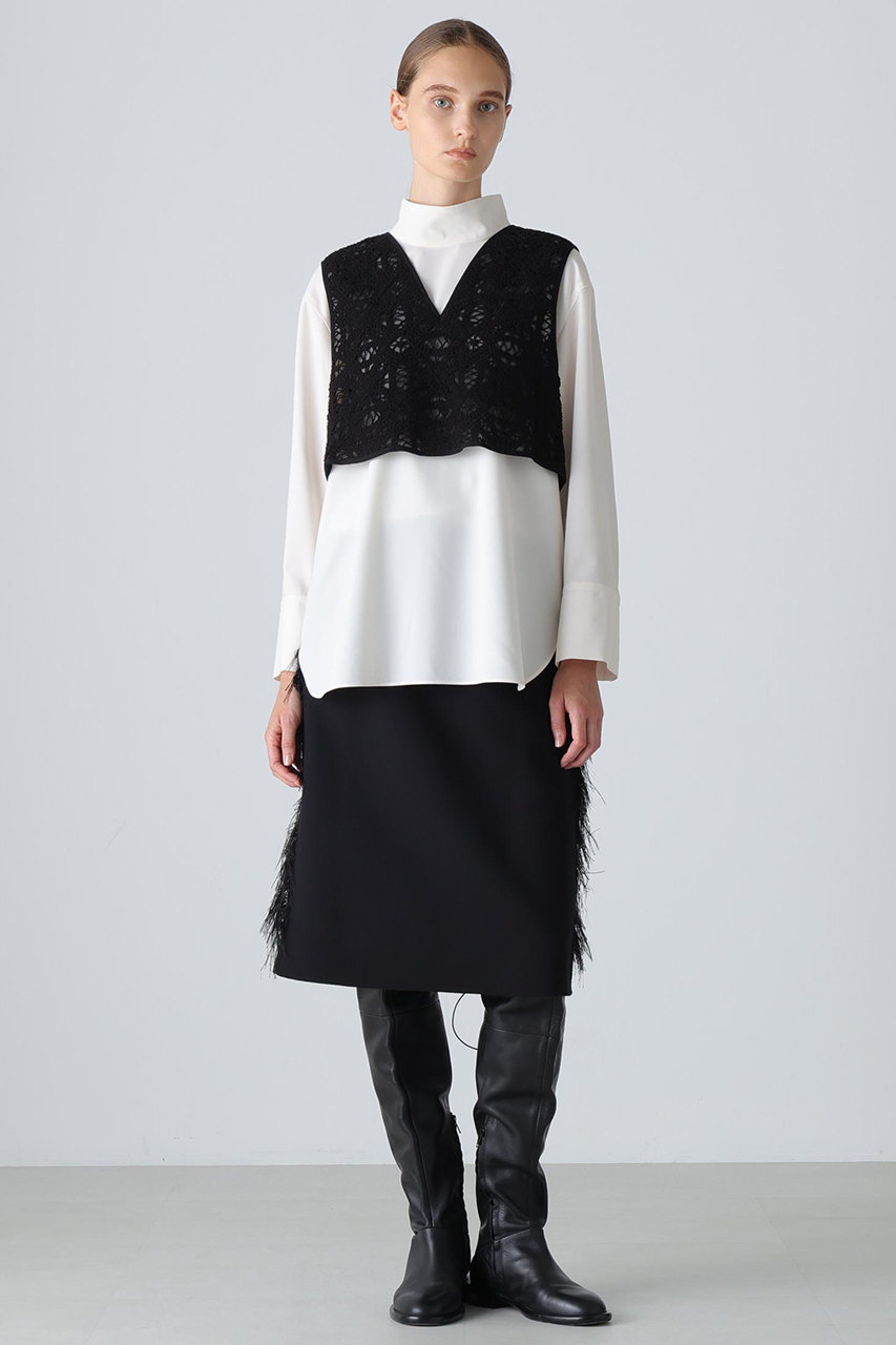 ADORE(アドーア)｜◇ウールリバースカート/ブラック の通販｜ELLESHOP