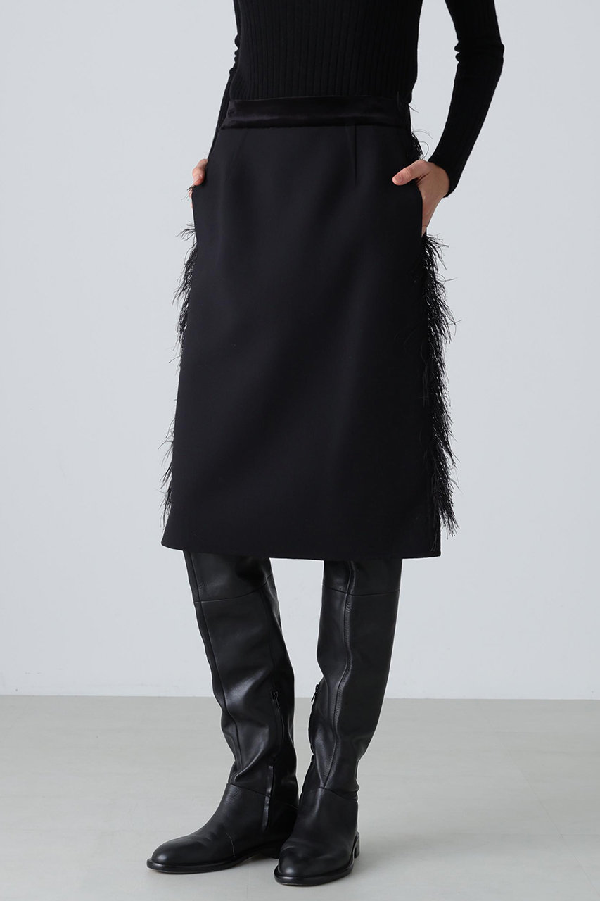 ADORE(アドーア)｜◇ウールリバースカート/ブラック の通販｜ELLESHOP