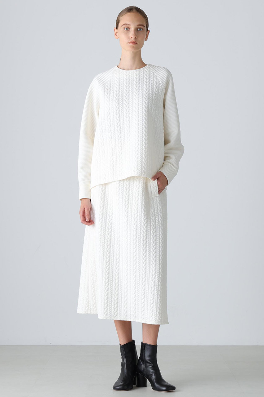 ADORE(アドーア)｜◇ジャガードジャージースカート/ホワイト の通販