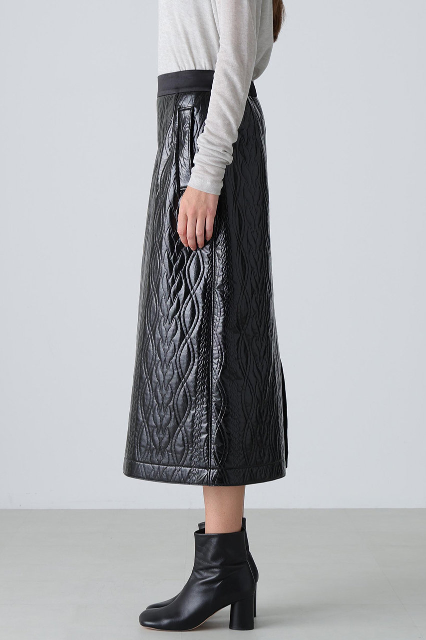 ADORE(アドーア)｜◇コーティングジャージースカート/ブラック の通販