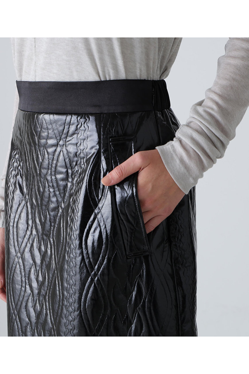 ADORE(アドーア)｜◇コーティングジャージースカート/ブラック の通販