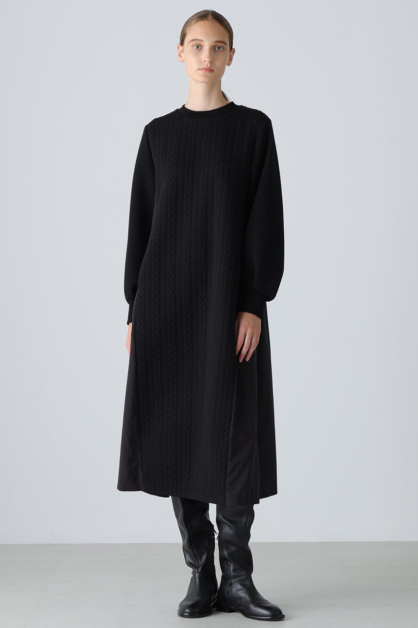 ADORE(アドーア)｜◇ジャガードジャージーワンピース/ブラック の通販