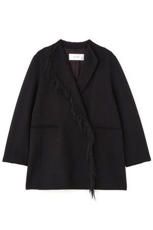 未使用 ADORE アドーア ウール レザー ノーカラー ジャケット ブラック 110015314250029010001?$VS_1500$