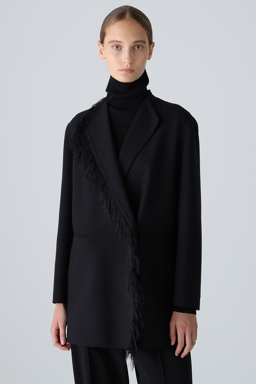 ADORE(アドーア)｜◇ウールリバージャケット/ブラック の通販