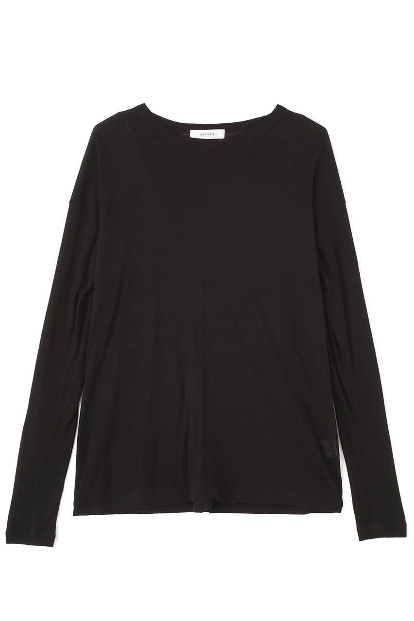 ADORE ◆ソフトハイゲージジャージートップス (ブラック, ３８) アドーア ELLE SHOP