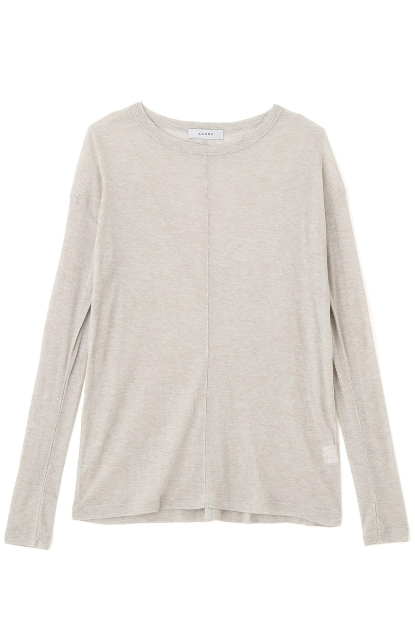 ADORE ◆ソフトハイゲージジャージートップス (グレー, ３８) アドーア ELLE SHOP