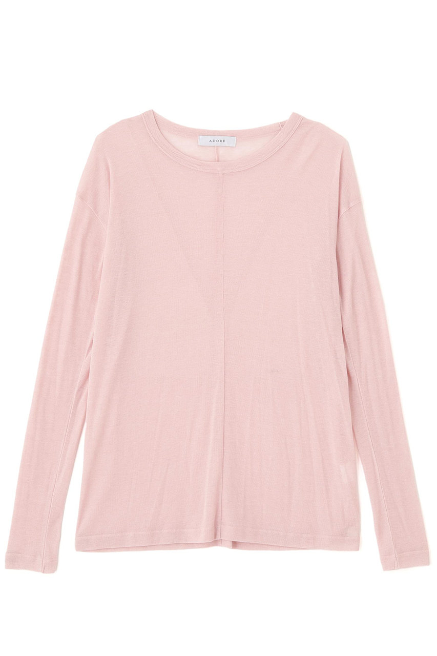ADORE ◆ソフトハイゲージジャージートップス (ピンク, ３８) アドーア ELLE SHOP