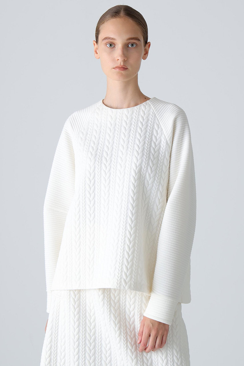 ADORE(アドーア)｜◇ジャガードジャージートップス/ホワイト の通販