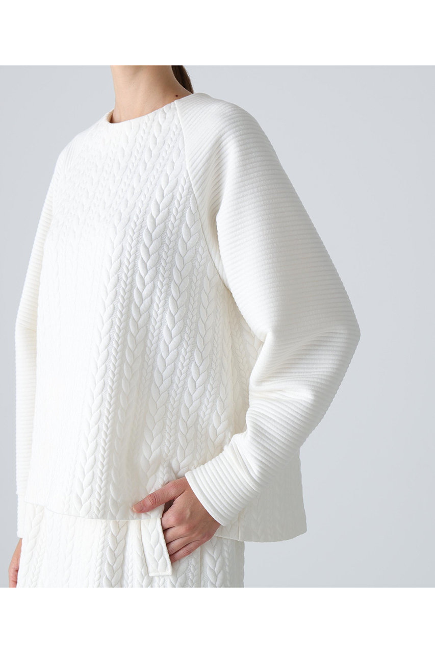 ADORE(アドーア)｜◇ジャガードジャージートップス/ホワイト の通販