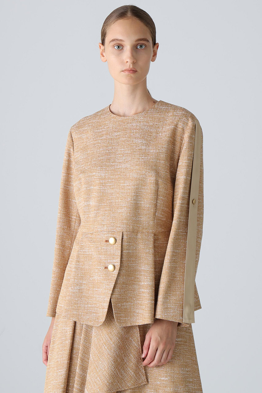 ADORE(アドーア)｜スラブツイードブラウス/ベージュ の通販｜ELLESHOP