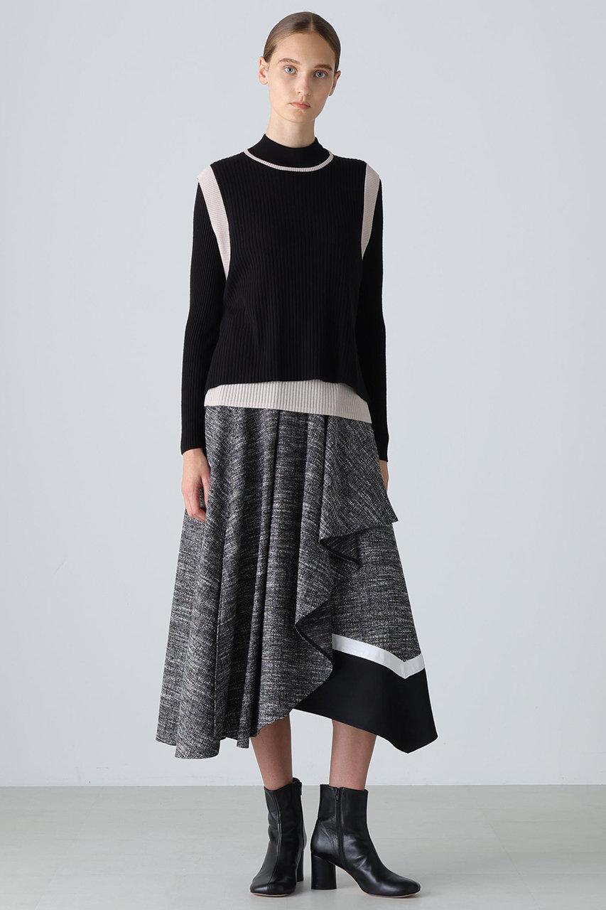 ADORE(アドーア)｜スラブツイードスカート/ブラック の通販｜ELLESHOP