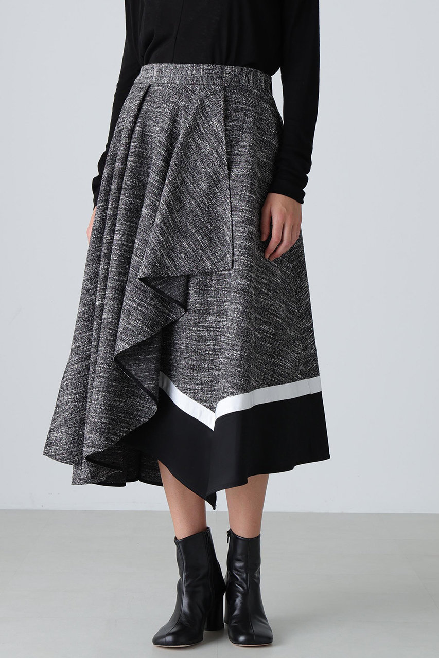 ADORE(アドーア)｜スラブツイードスカート/ブラック の通販｜ELLESHOP