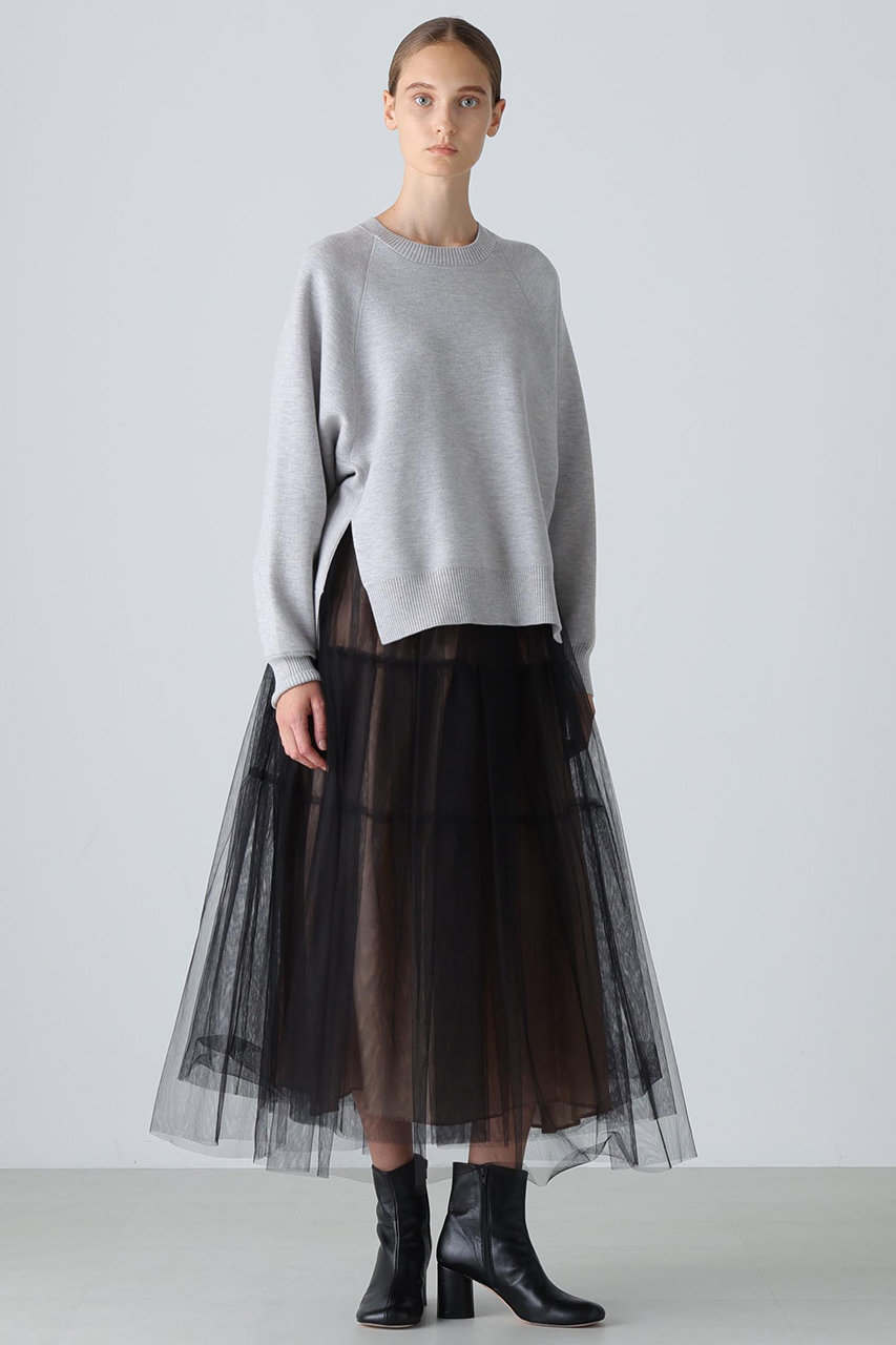 ADORE(アドーア)｜ブライトチュールスカート/ブラック の通販