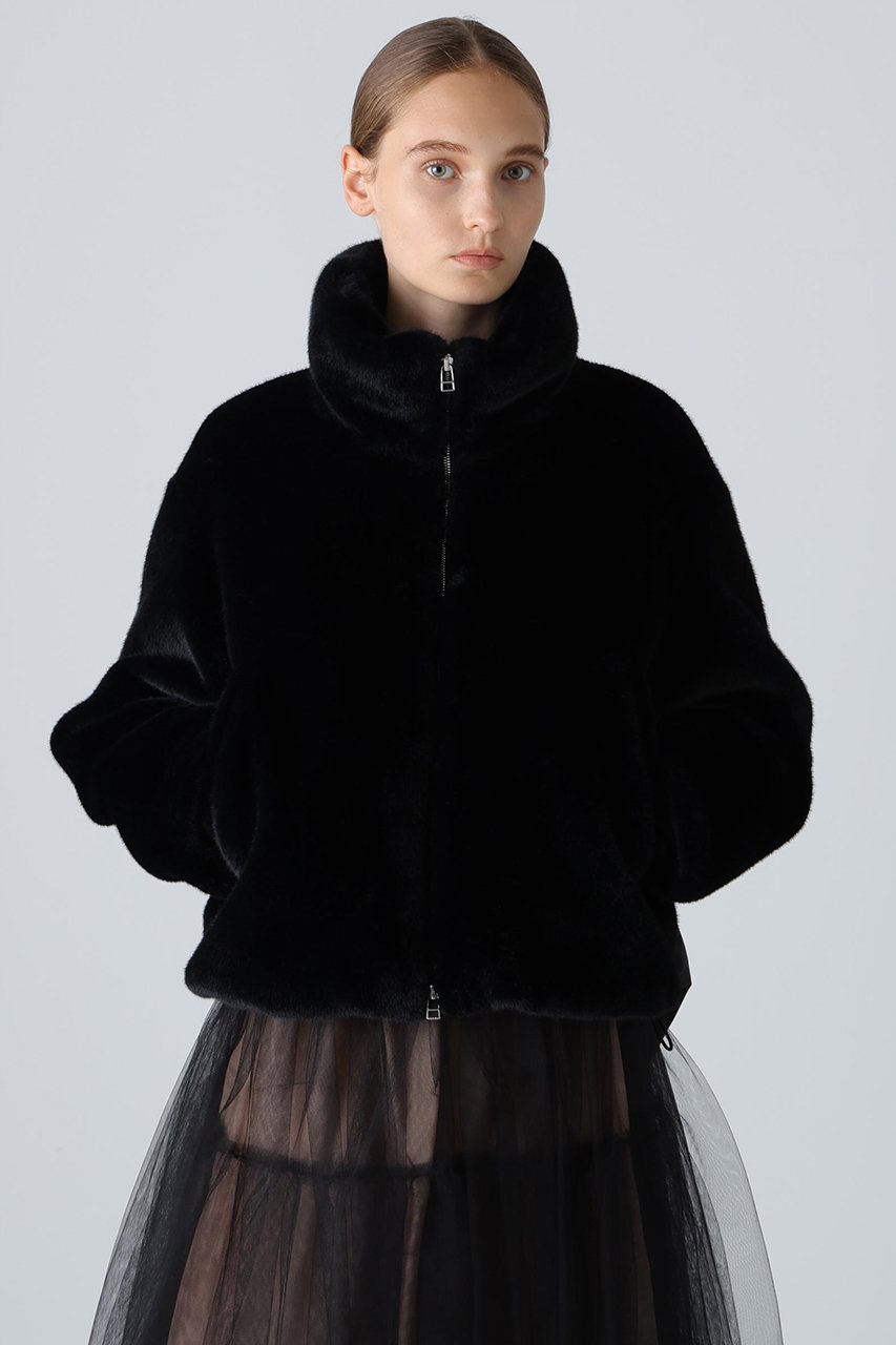 ADORE(アドーア)｜ファーコンビダウンジャケット/ブラック の通販