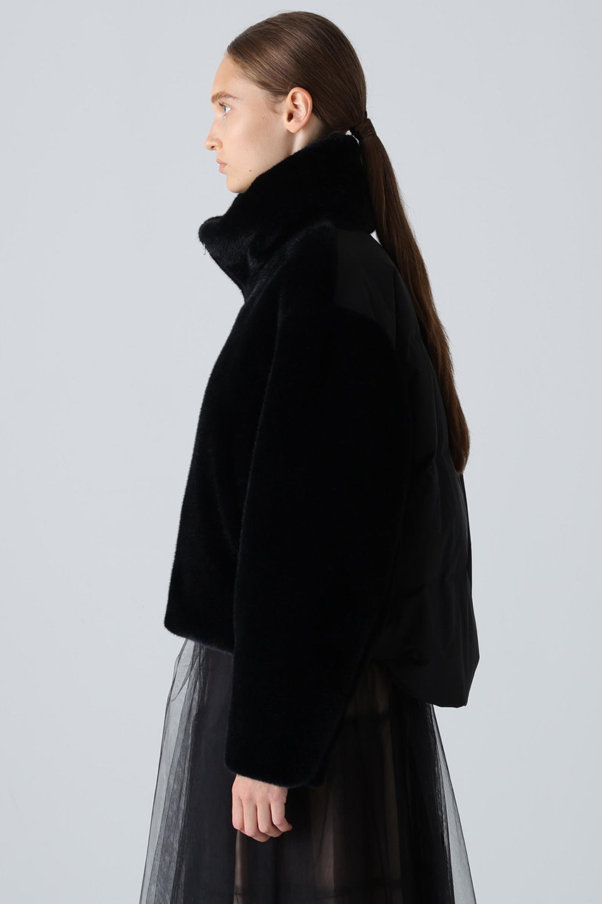 ADORE(アドーア)｜ファーコンビダウンジャケット/ブラック の通販