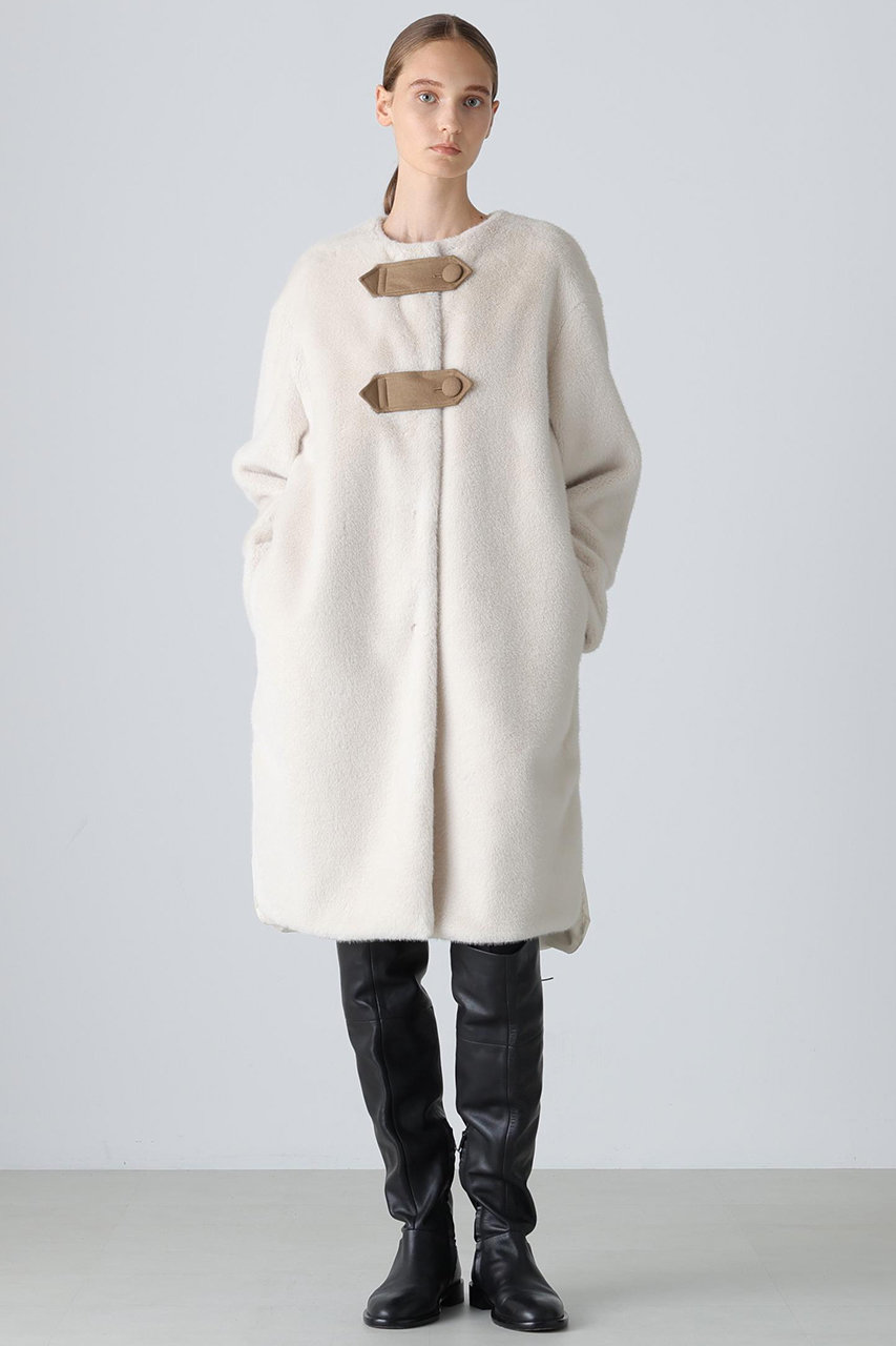 ADORE(アドーア)｜ファーコンビダウンコート/ホワイト の通販