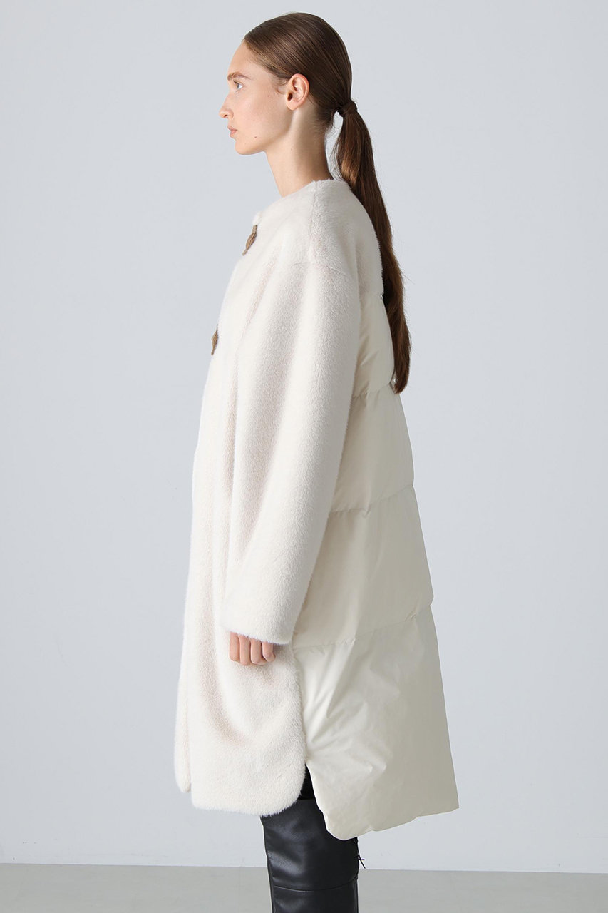 ADORE(アドーア)｜ファーコンビダウンコート/ホワイト の通販