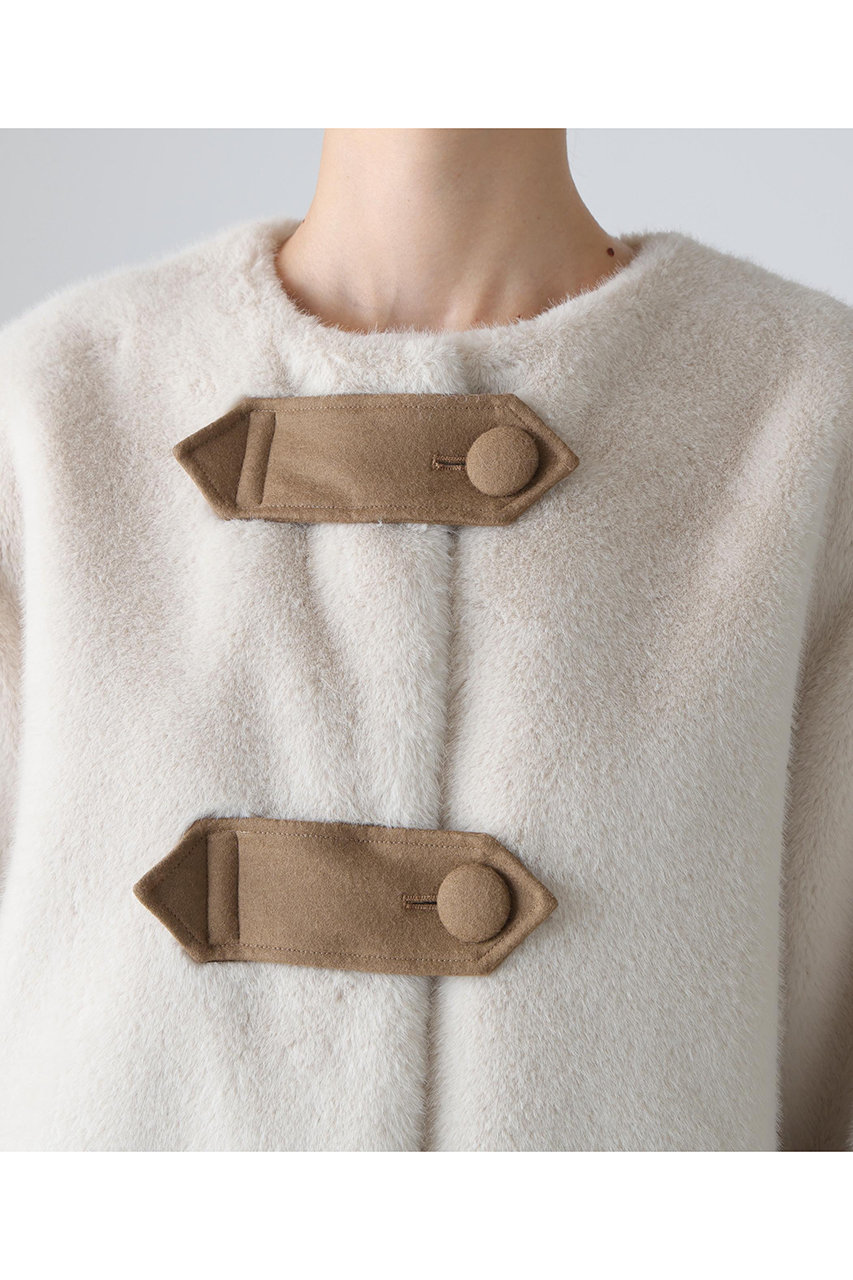 ADORE(アドーア)｜ファーコンビダウンコート/ホワイト の通販