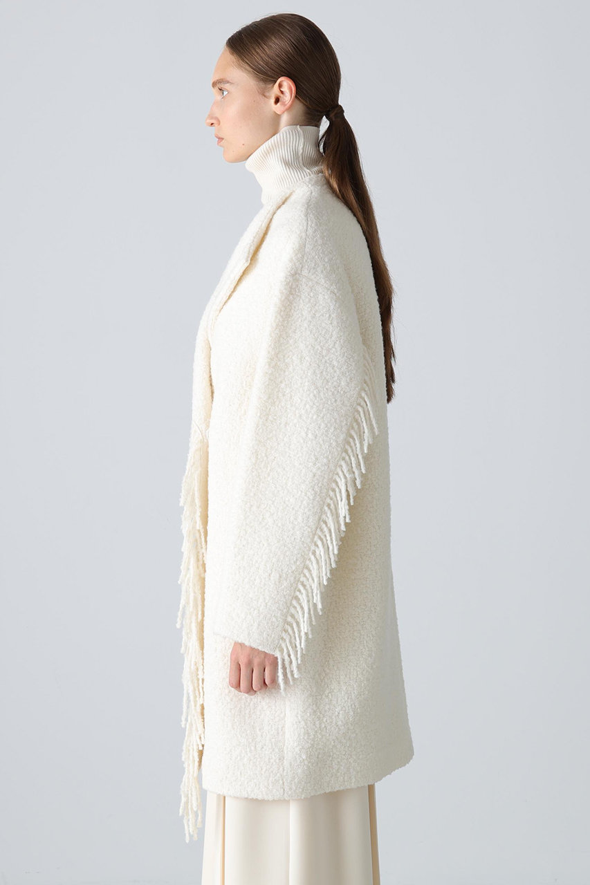 ADORE(アドーア)｜フリンジリングツイードコート/ホワイト の通販