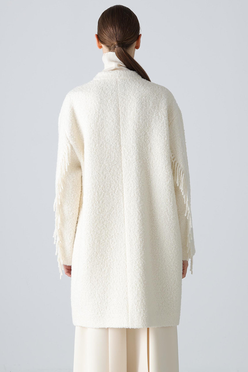 ADORE ツイードフリンジジャケット 38 オフホワイト セレモニー ホワイトツイード・フリンジジャケット/DoCLASSE