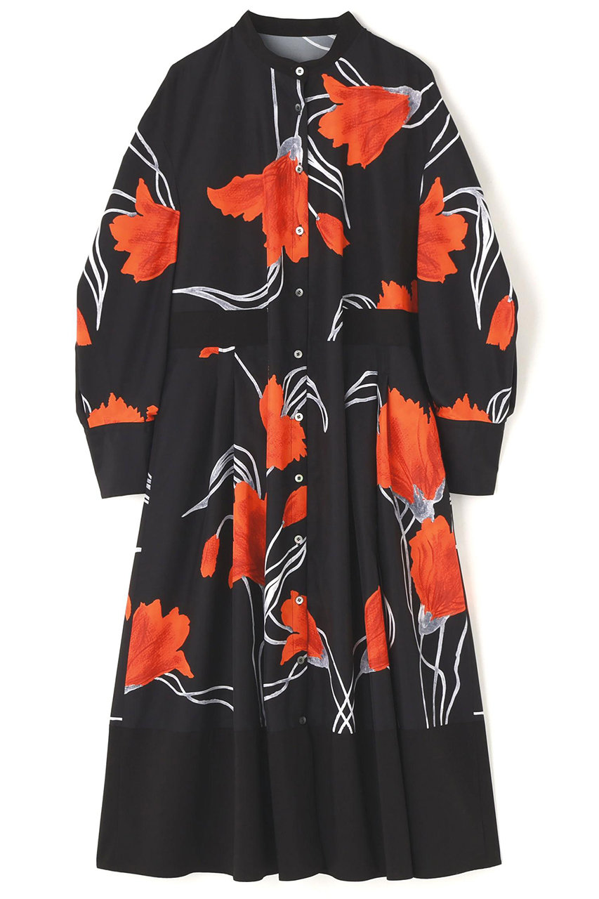 ADORE ドローイングフラワープリントワンピース (ブラック, 38) アドーア ELLE SHOP ADORE ドローイングフラワープリントワンピース (ブラック, 38) アドーア ELLE SHOP