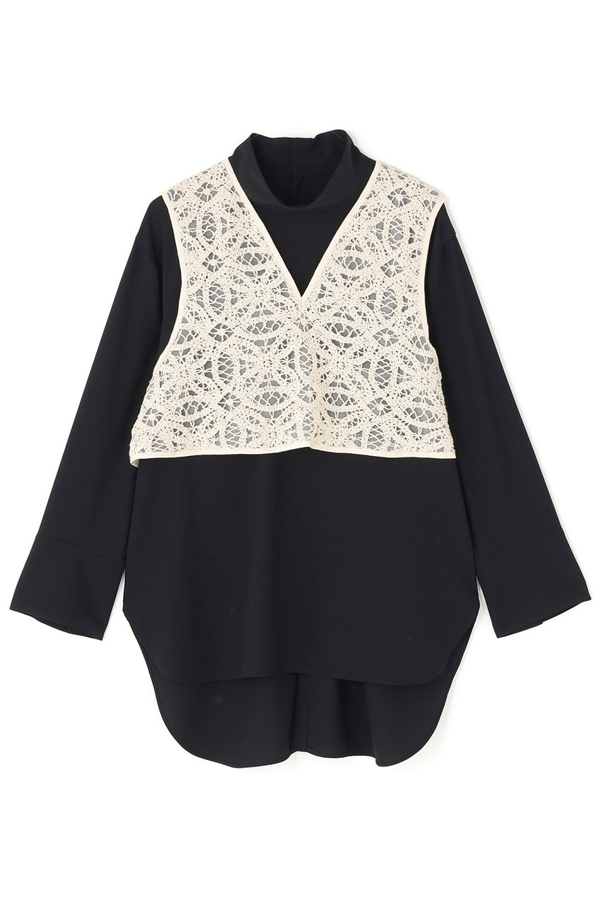 ADORE ドライタッチジョーゼットブラウス (ブラック, ３８) アドーア ELLE SHOP