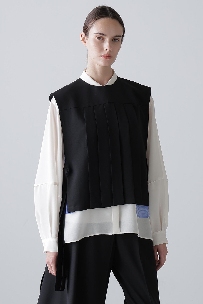 ADORE(アドーア)｜◇ライトツイルブラウス/ブラック の通販｜ELLESHOP