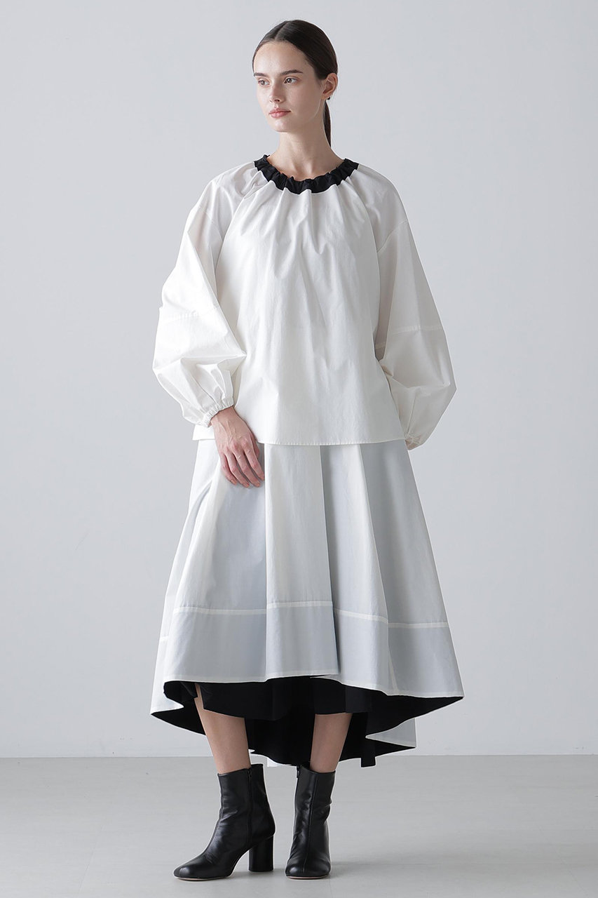 着用1回❤️23SS アドーア コットンナイロンダンプ ブラウス 白 定価4.2万 ADORE(アドーア)｜◇ナイロンダンプブラウス/ホワイト の通販