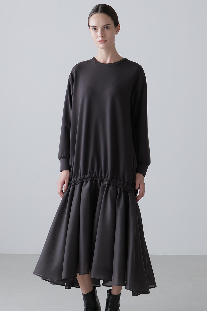 ADORE(アドーア)｜◇パウダリーダンボールワンピース/グレー の通販