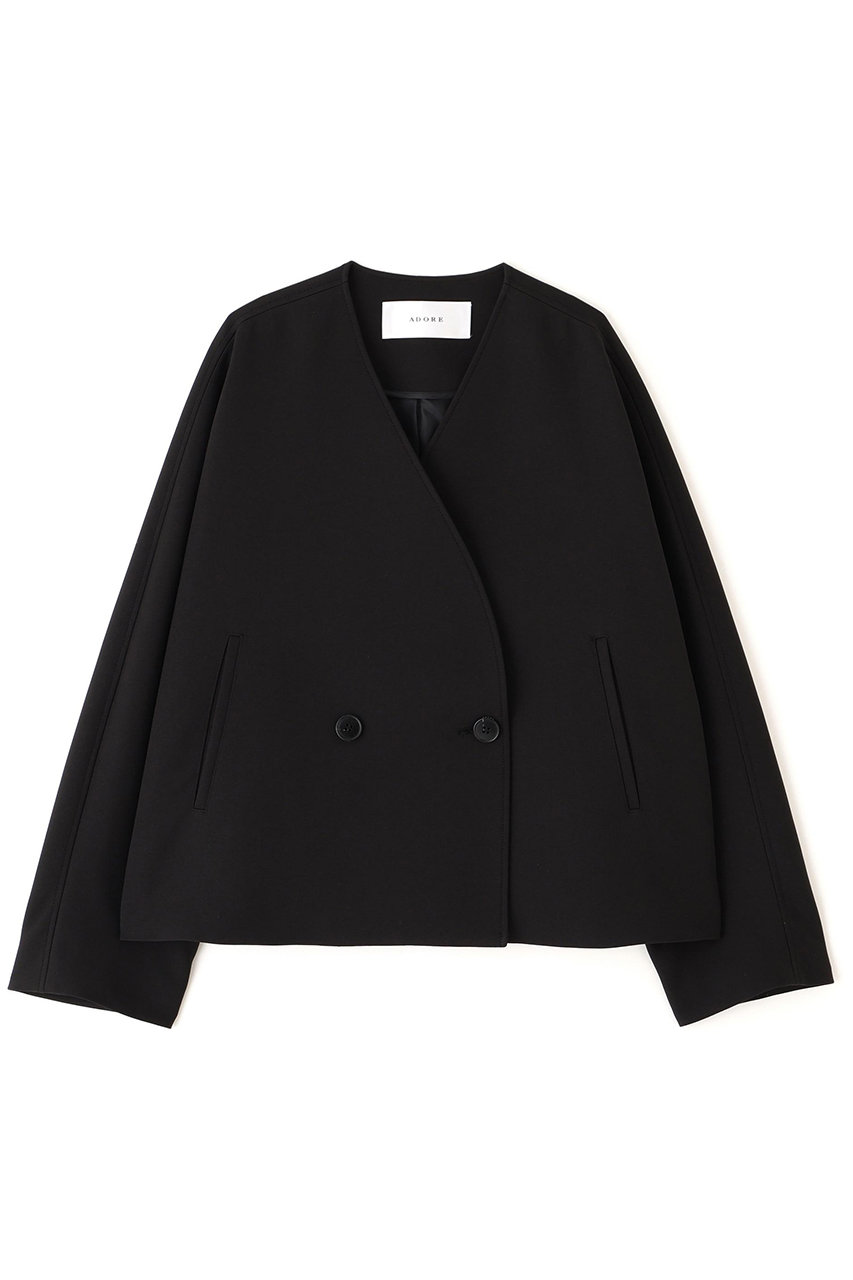 ADORE マトラッセトリプルクロスジャケット (ブラック, ３８) アドーア ELLE SHOP