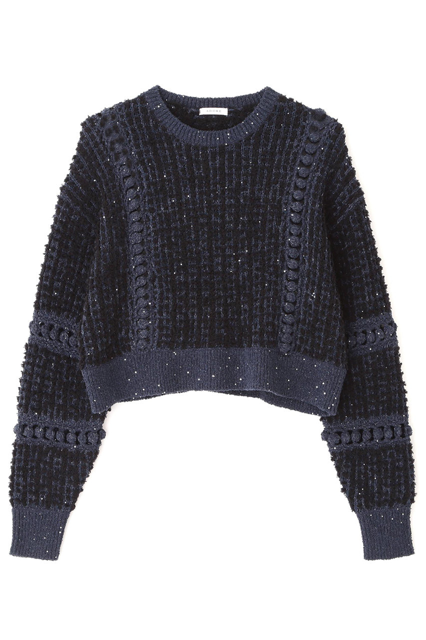 ADORE ◆ミックスヤーンニット (ブラック, ３８) アドーア ELLE SHOP