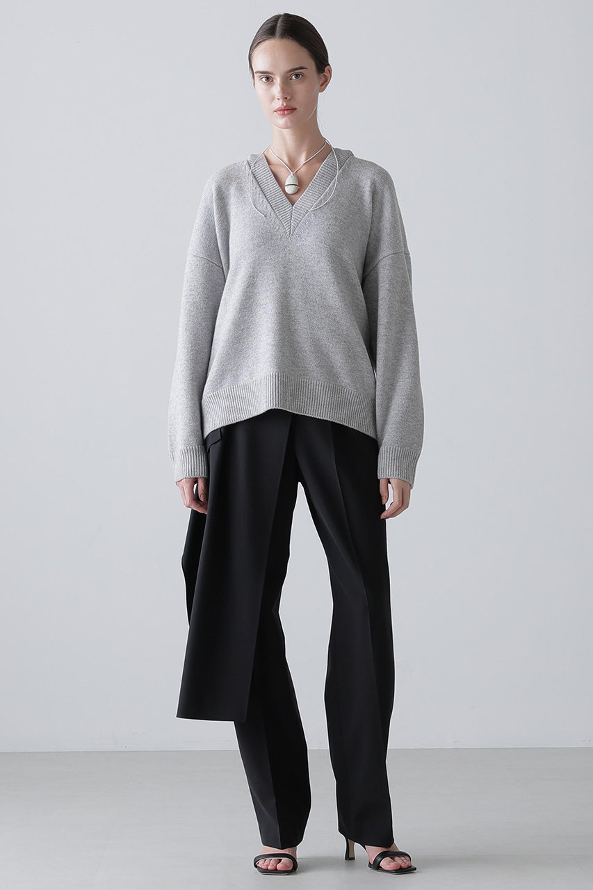 美品♪ADORE アドーア ウールニットポンチョ 38 パープル系 7分袖 ADORE(アドーア)｜◇ウールカシミヤニット/グレー の通販｜ELLESHOP