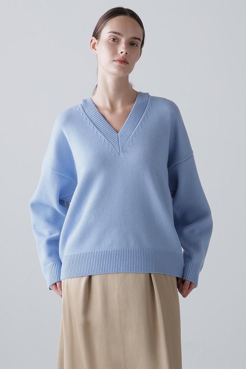 ADORE(アドーア)｜◇ウールカシミヤニット/ブルー の通販｜ELLESHOP