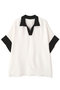 【予約販売】◆バイカラーポロニット アドーア/ADORE ホワイト