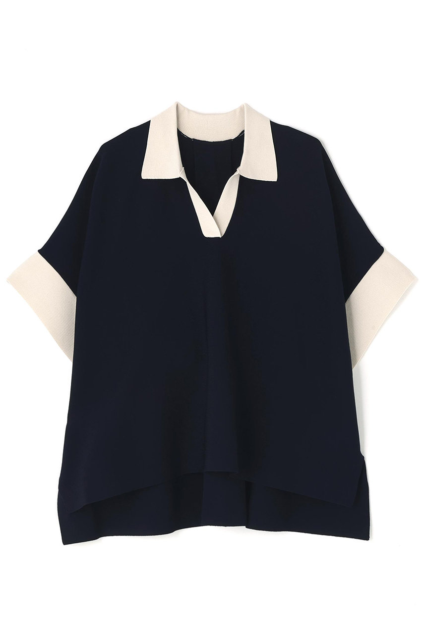 アドーア/ADOREの◆バイカラーポロニット(ネイビー/5316170332)