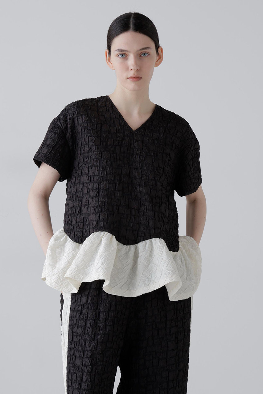 アドーア/ADOREのブロックジャガードブラウス(ブラック/5316110417)