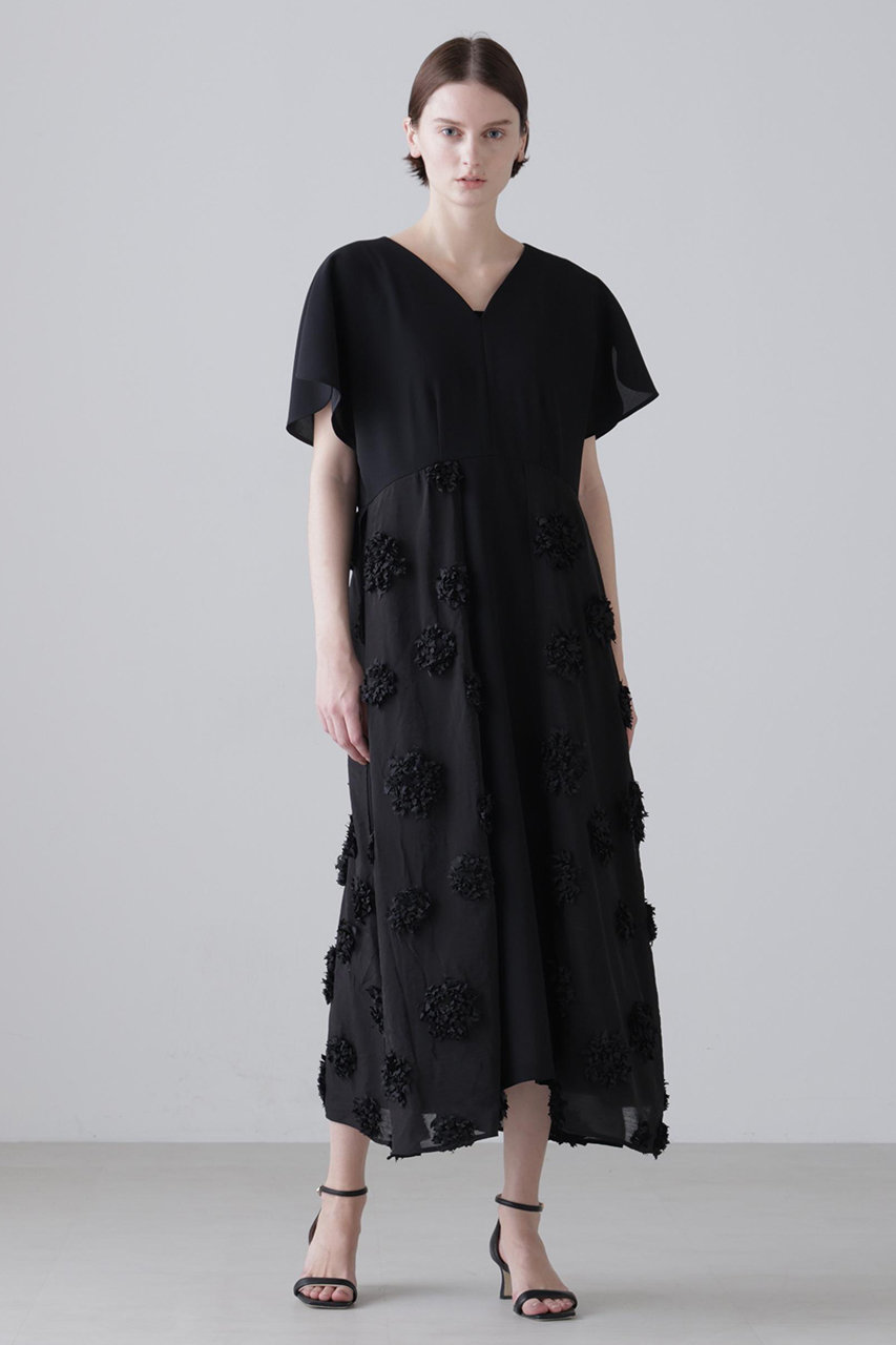 アドーア/ADOREの◆ドットフラワーエンブロイダリーワンピース(ブラック/5316140425)