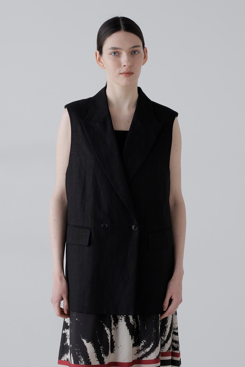 アドーア/ADOREの◆デラヴェライク麻ジレ(ブラック/5316150400)