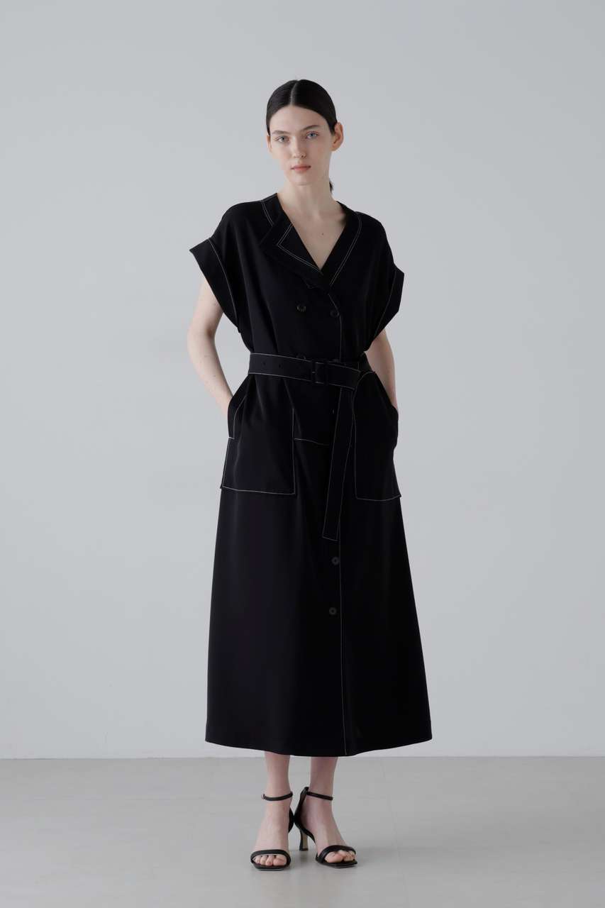 アドーア/ADOREの【予約販売】ドライストレッチツイルワンピース(ブラック/5316140509)