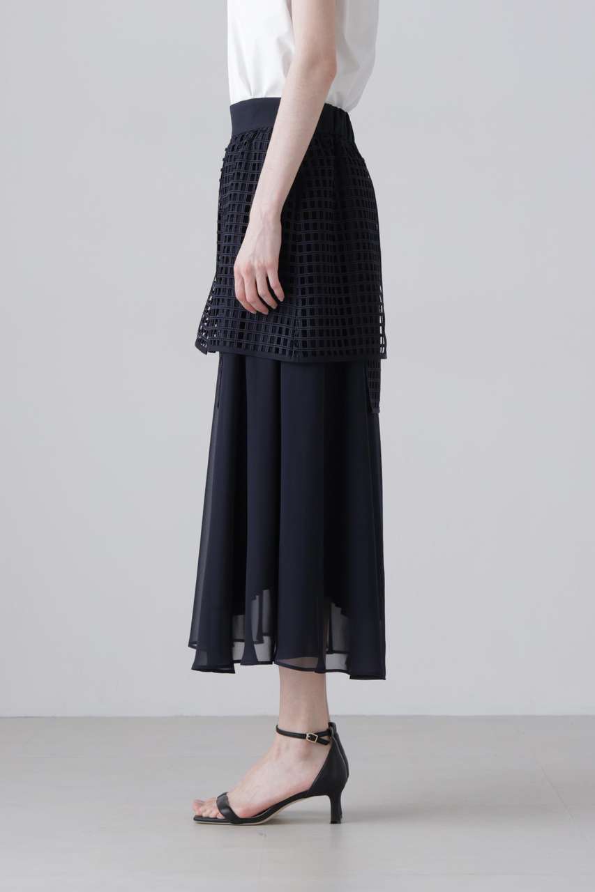 美品●アドーアADORE●レースプリーツコンビスカート36 日本販売店 美品○アドーアADORE○レースプリーツコンビスカート36