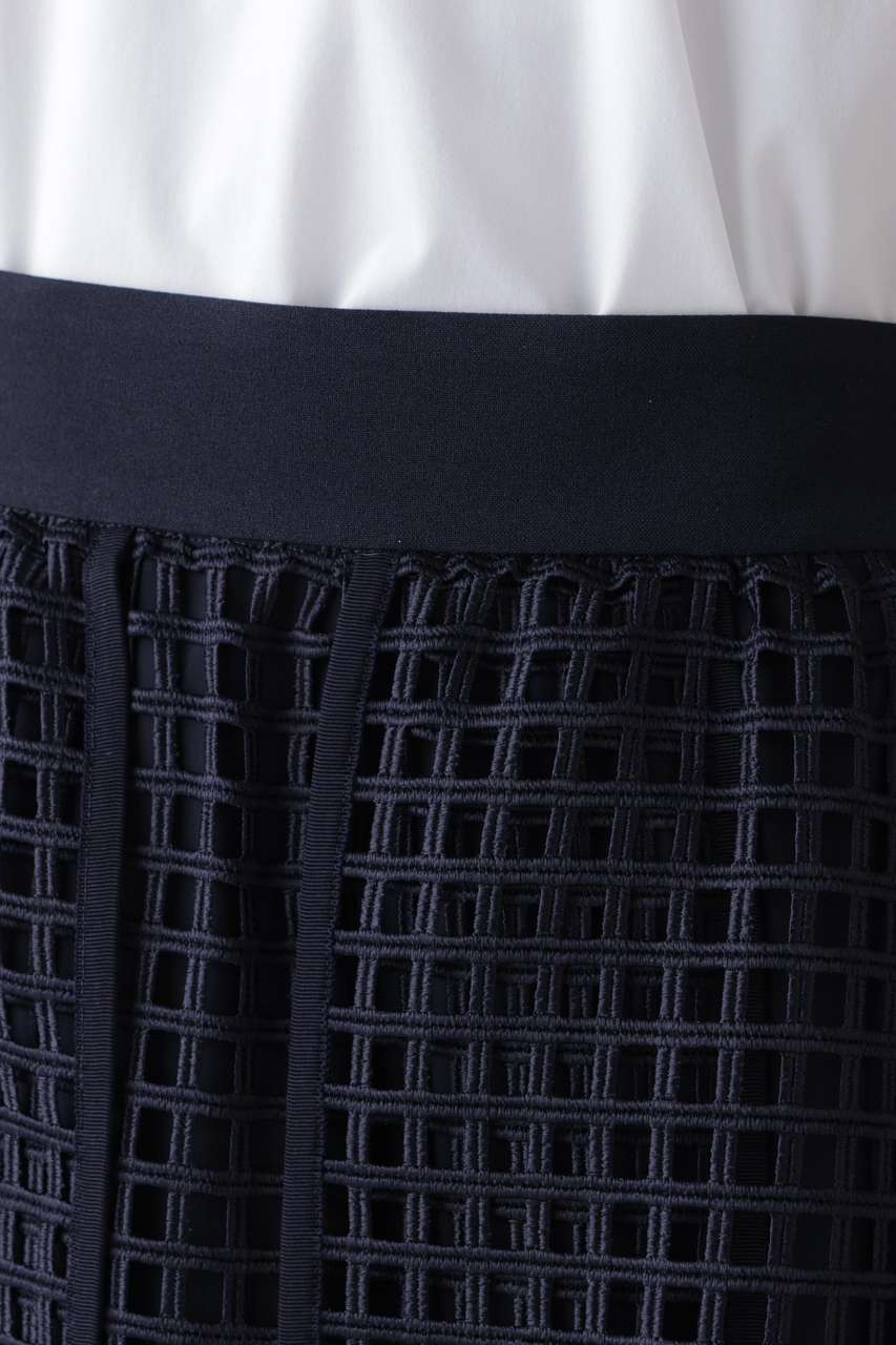 ADORE(アドーア)｜【予約販売】スクエアレーススカート/ネイビー の