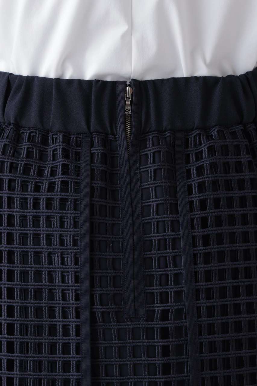 ADORE(アドーア)｜【予約販売】スクエアレーススカート/ネイビー の