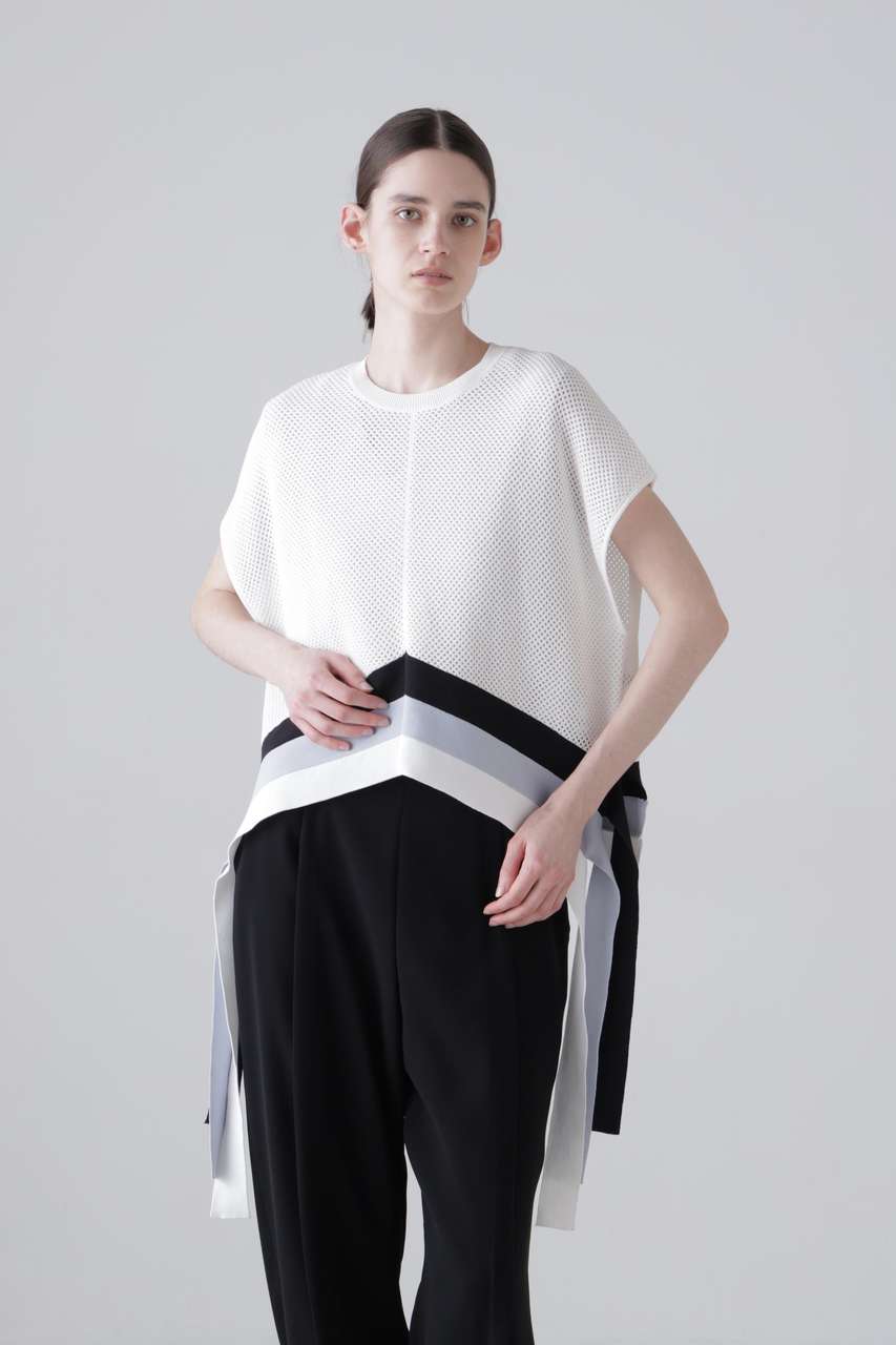 アドーア/ADOREの【予約販売】メッシュラインニット(ホワイト/5316270615)