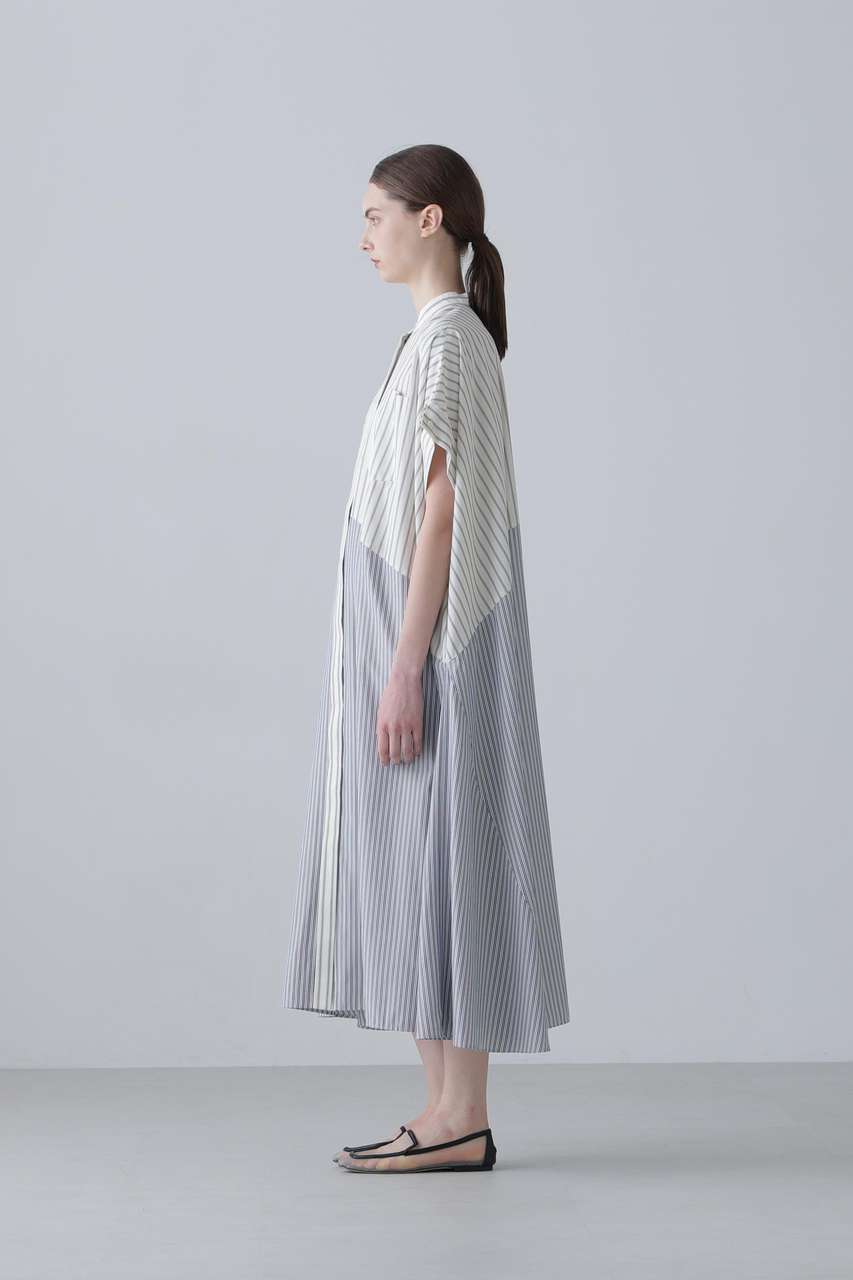ADORE アドーア 2WAYニット×ストライプワンピース ジレ レイヤード ADORE(アドーア)｜◇コンパクトストライプワンピース/ホワイト の通販