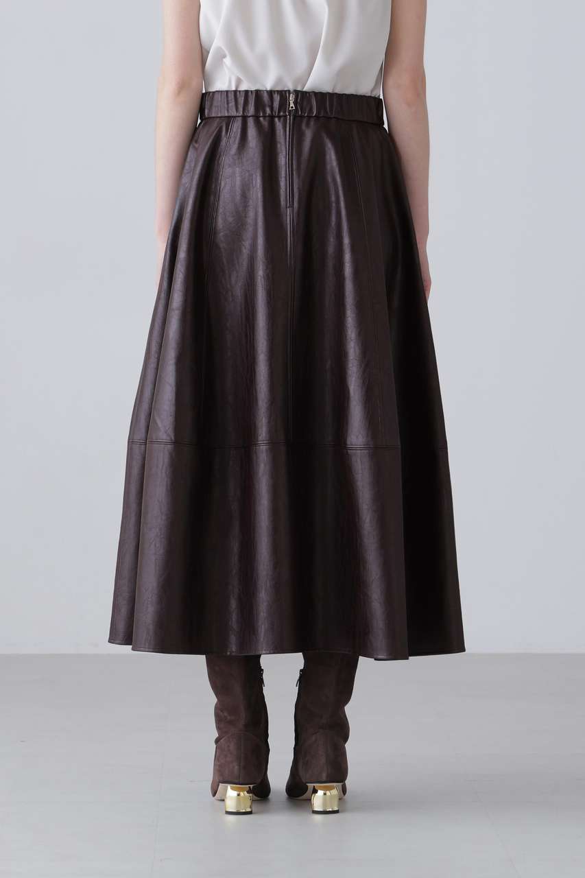 Azzedine Alaia レザースカート　ダークブラウン ADORE(アドーア)｜【予約販売】フェイクレザースカート/ブラウン の