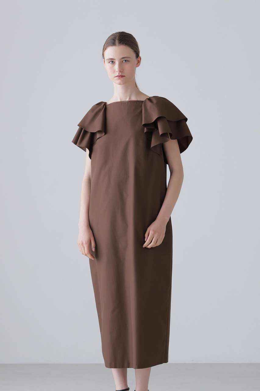 ADORE(アドーア)｜【予約販売】チンツタフタワンピース/ブラウン の