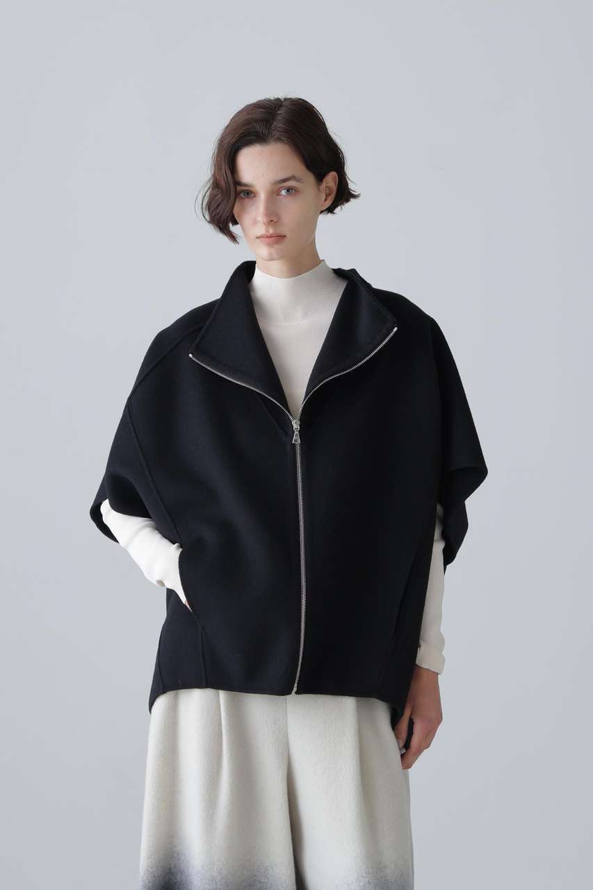 ADORE(アドーア)｜【予約販売】◇ソリッドウールリバーポンチョ