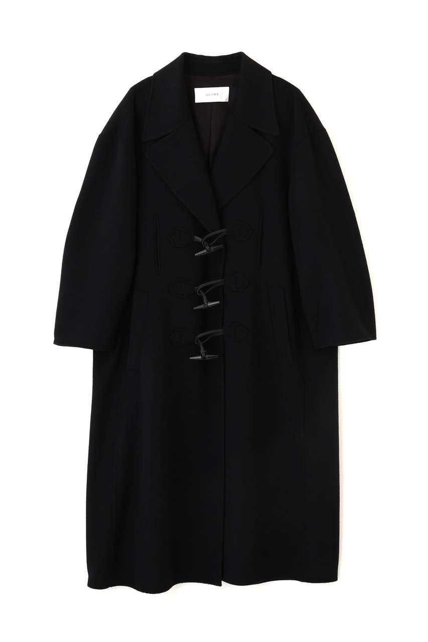 ADORE アドーア／ダッフルコート ブラック サイズ38 ADORE(アドーア)｜【予約販売】◇ソリッドウールリバーダッフル